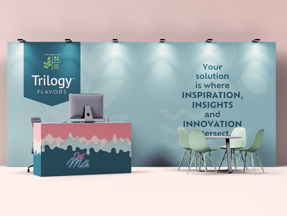 trilogy flavors trade show booth