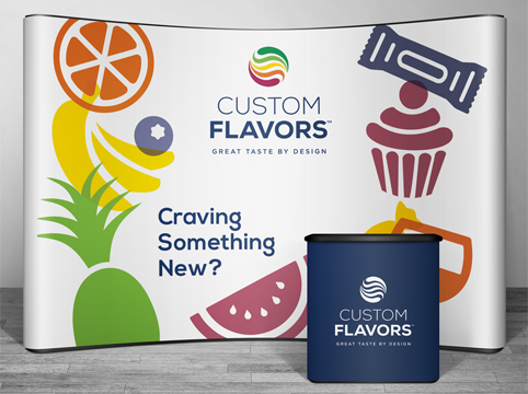 custom flavors trade show booth